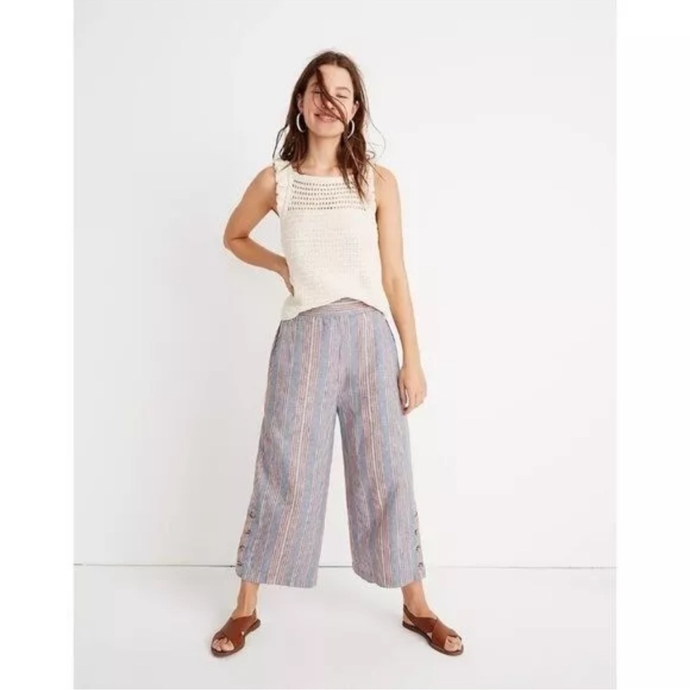 Madewell Houston side button pull on crop pants